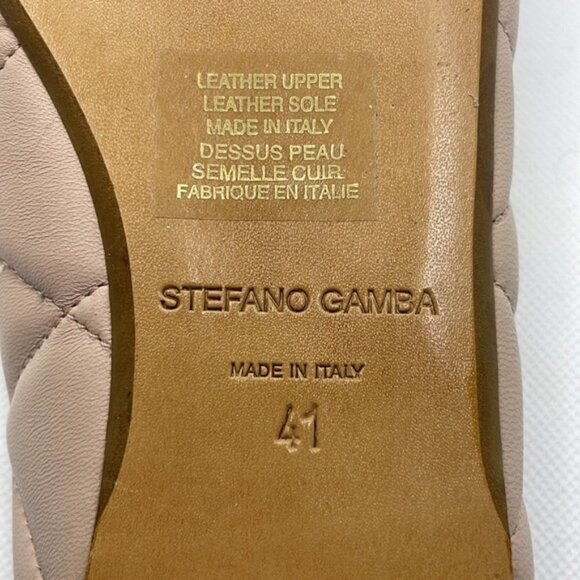 STEFANO Gamba Blush Quilted Leather Mules - Picture 4 of 5